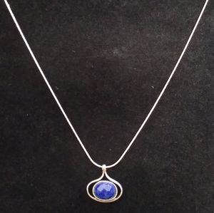 Sterling Silver Lapis Lazuli Pendant Neckl…